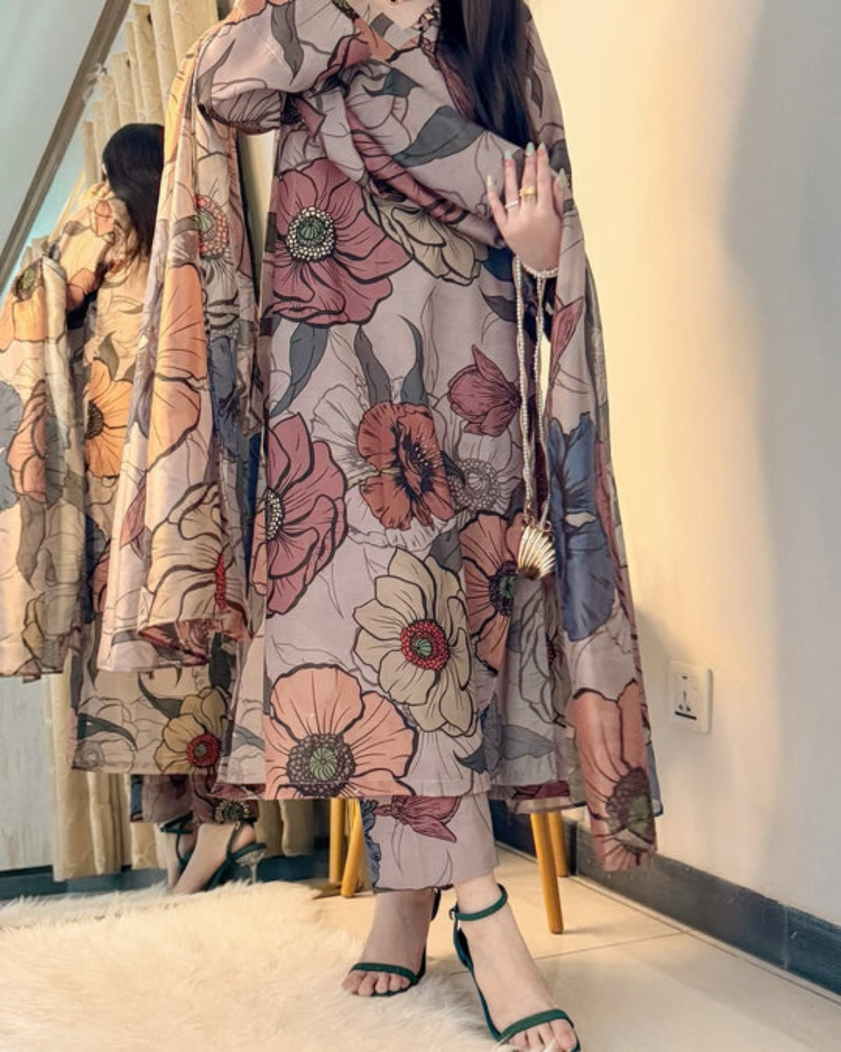 Eid-Lawn 3-Pcs Suit Stitched