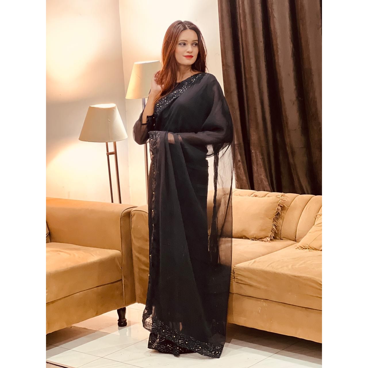 JB Chiffon Saree
