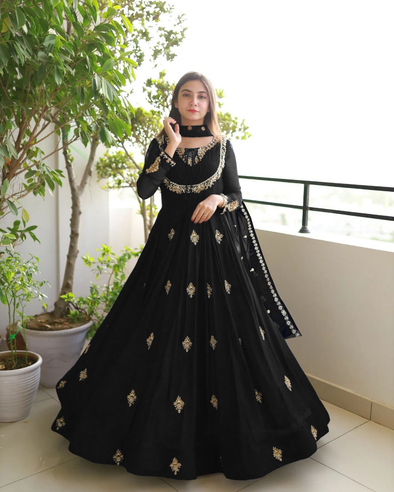 Fiza Embroidered maxi dress