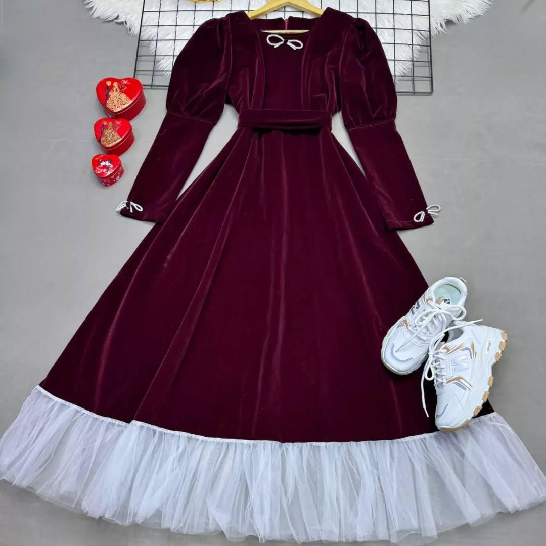 Puffy Velvet maxi