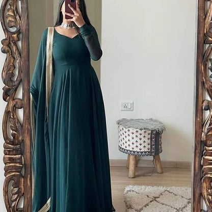 Anarkali-Chiffon maxi and dupatta