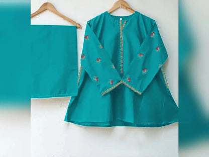 Multi embroidery two piece suit