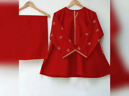 Multi embroidery two piece suit