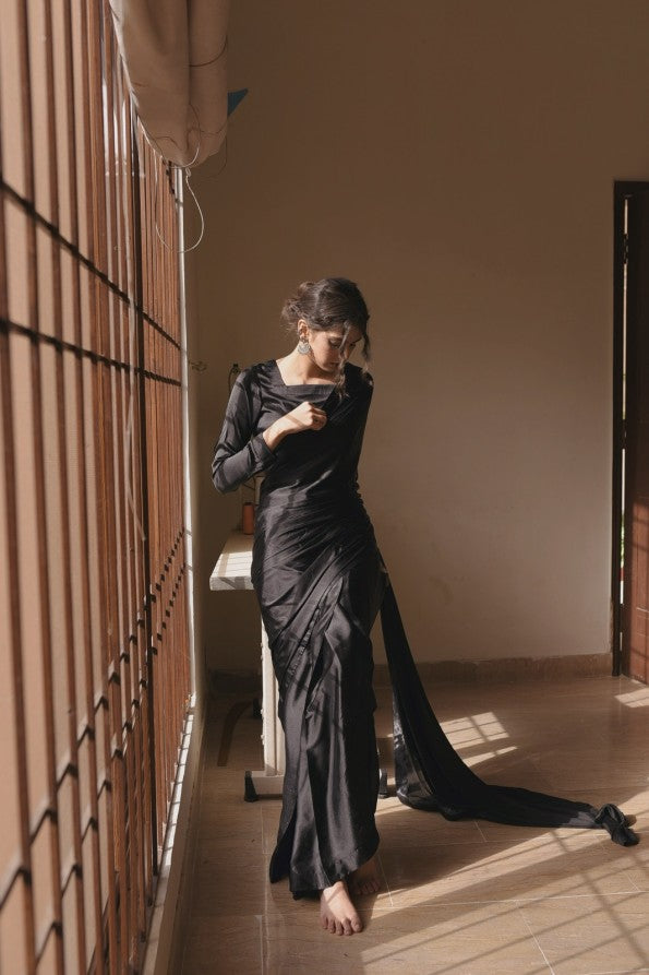 Silk necklace saree stitch