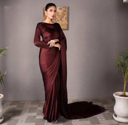 Silk necklace saree stitch