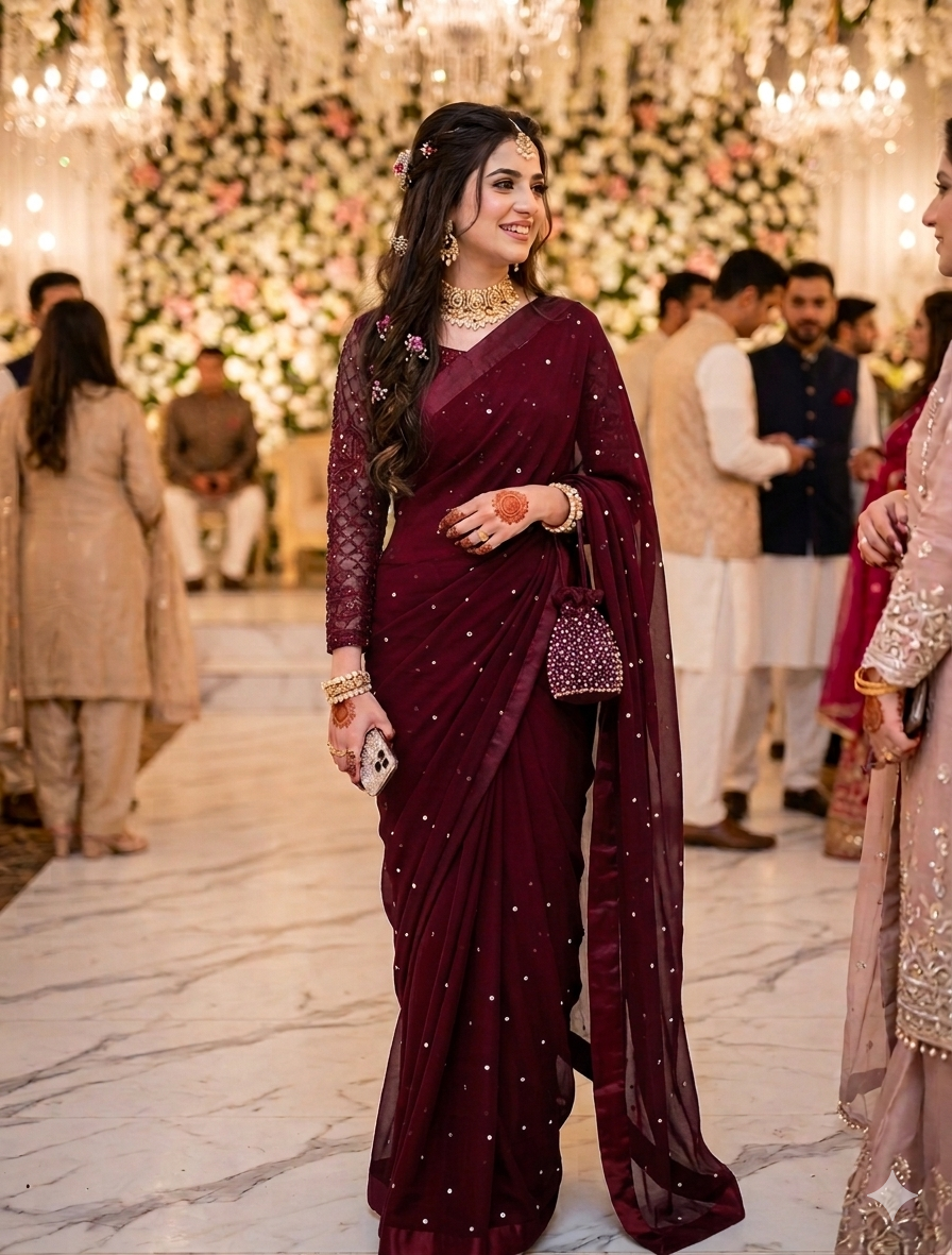 Grace Chiffon Embroidered Saree