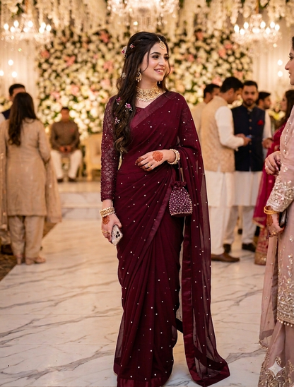 Grace Chiffon Embroidered Saree