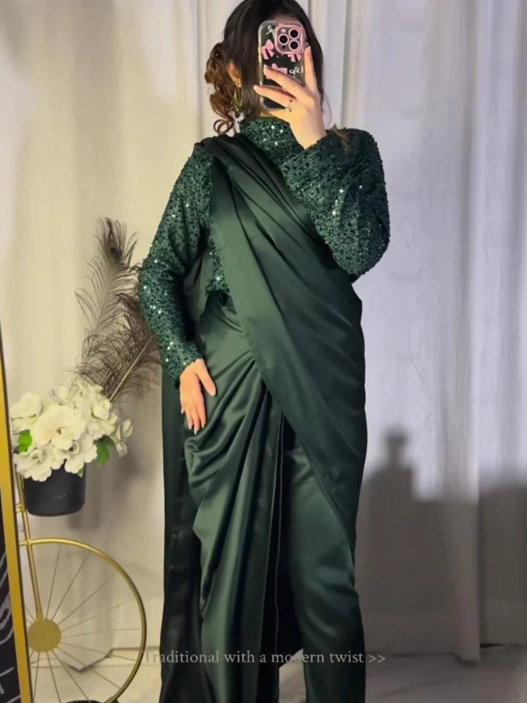 ARZOO PANT SAREE STITCHED