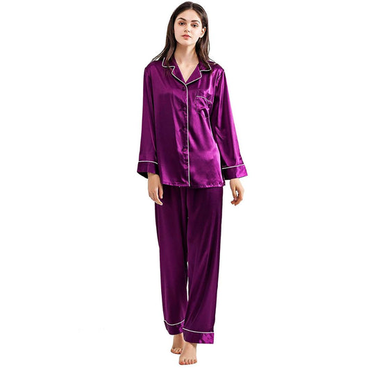 Purple – Silky Pajama Set for Women