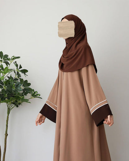 COCOA CONTRAST ABAYA WITH STROLLER