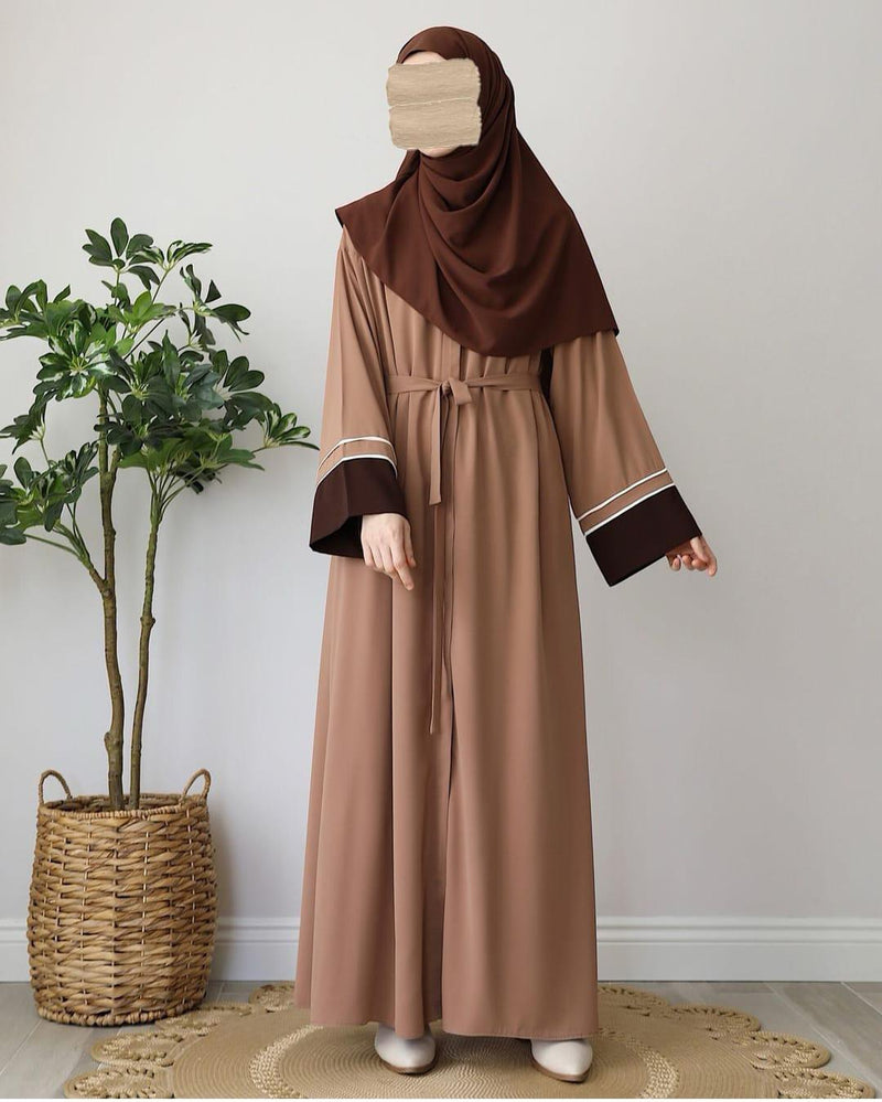 COCOA CONTRAST ABAYA WITH STROLLER