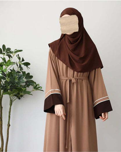 COCOA CONTRAST ABAYA WITH STROLLER