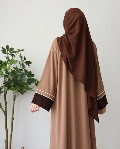 COCOA CONTRAST ABAYA WITH STROLLER