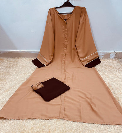 COCOA CONTRAST ABAYA WITH STROLLER