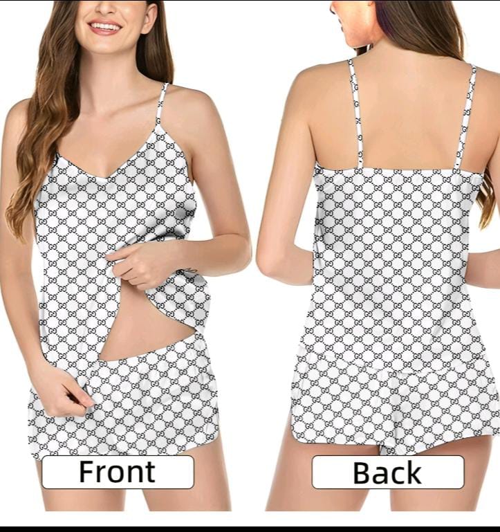 White Printed-Cami Set