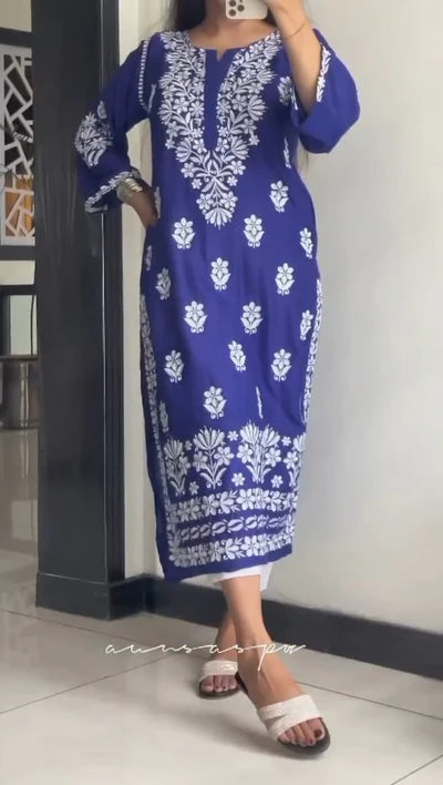 Indian lawn Embroidered Kurti