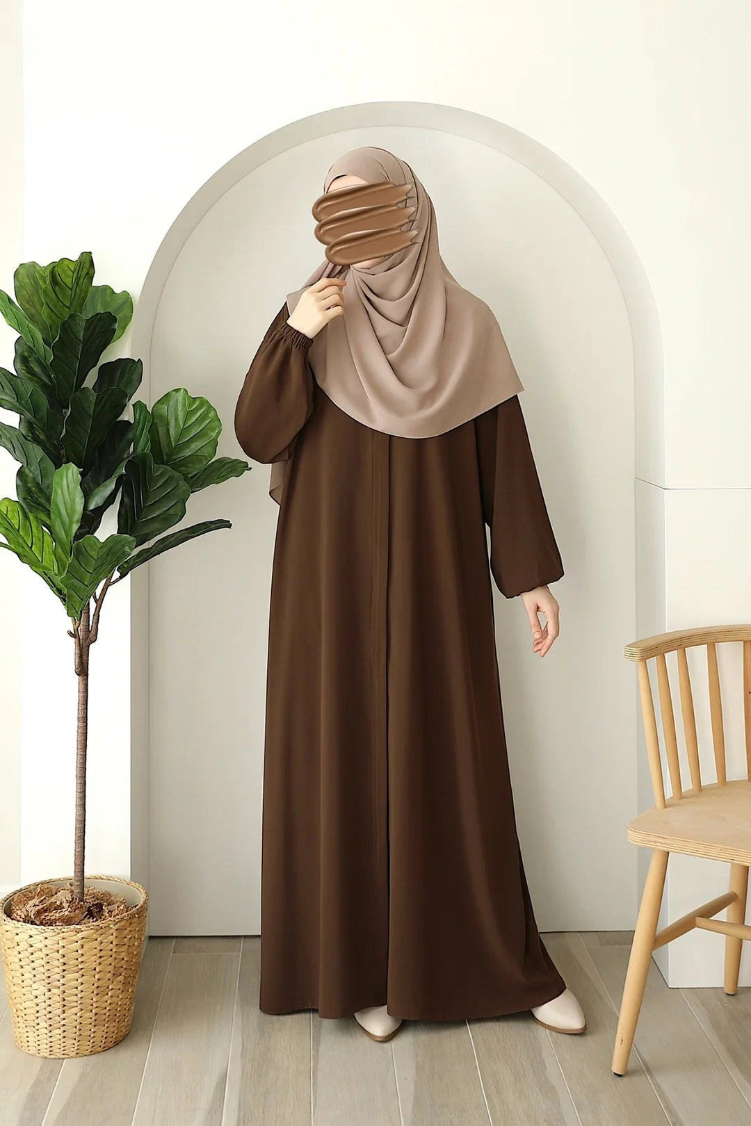 Modest abaya with stroller