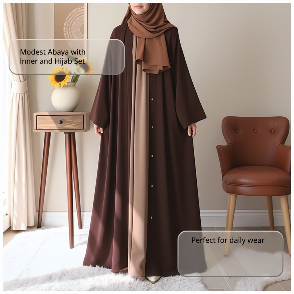 Manahil  abaya with attach inner and stroller
