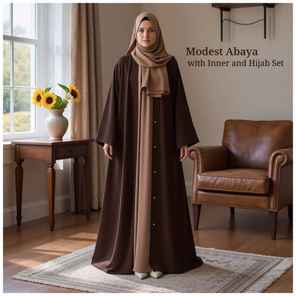 Manahil  abaya with attach inner and stroller