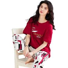 Women's Summer Half Sleeve Printed Night Suit